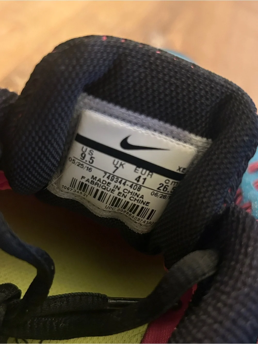Nike Zoom Pegasus 32 Running Sneakers Blue/Black/Pink US 9.5